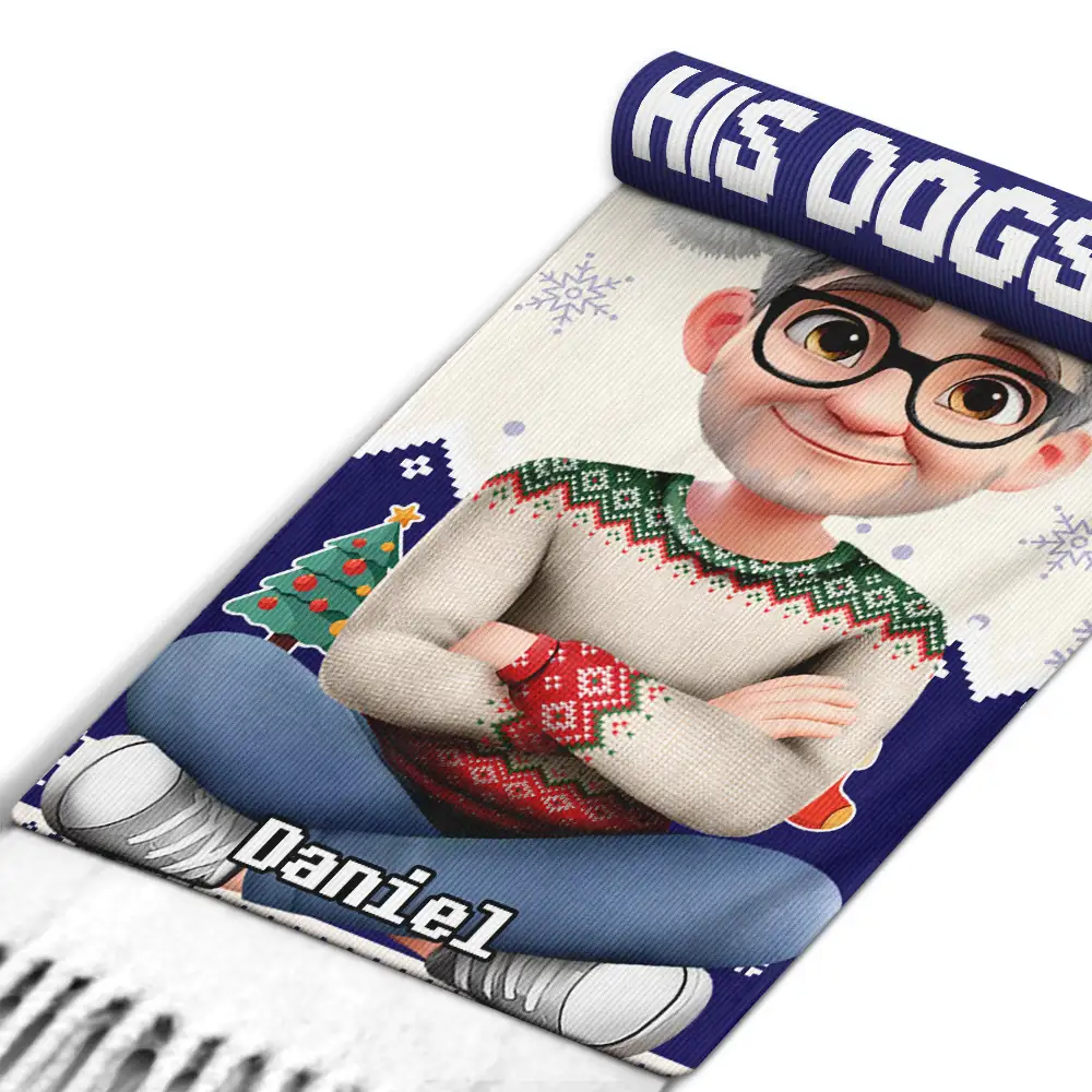 Dog Lover A Bond That Can't Be Broken 3D Effect - Personalized Wool Scarf With Tassel - Image 2