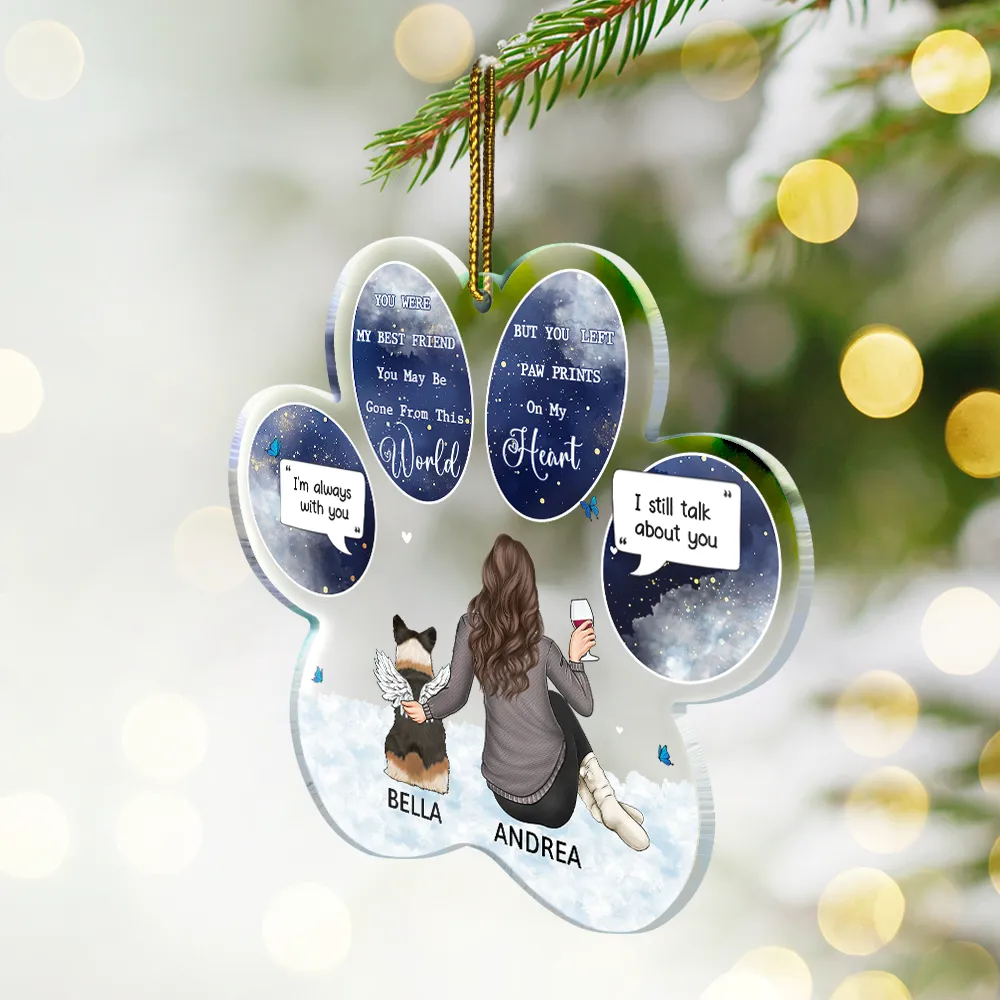 Dog Memorial You Were My Favorite Hello And Hardest Goodbye - Personalized Custom Shaped Acrylic Ornament - Image 2