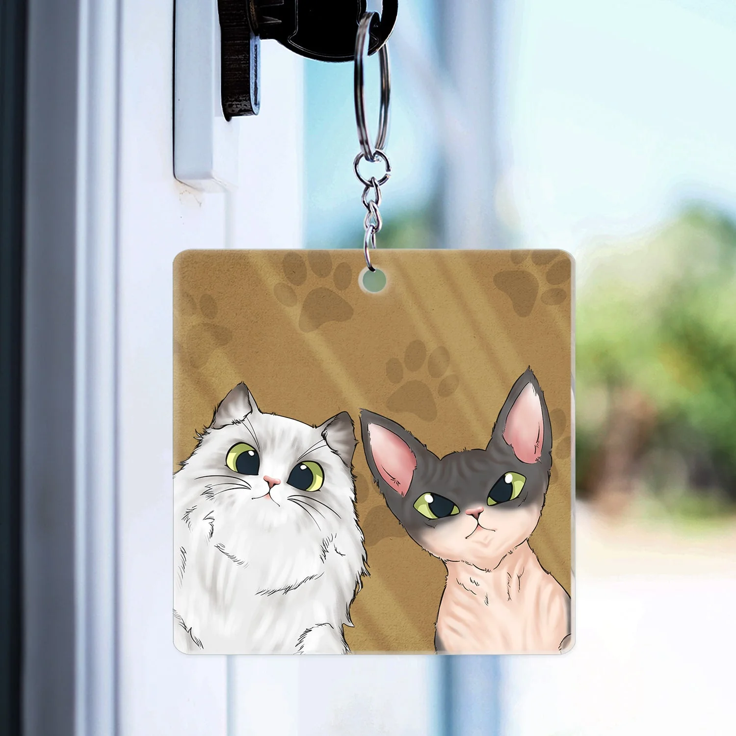 Dog Mom Cat Mom Dog Dad Cat Dad - Birthday, Funny Gift For Cat Lovers, Dog Lovers - Personalized Acrylic Keychain - Image 3