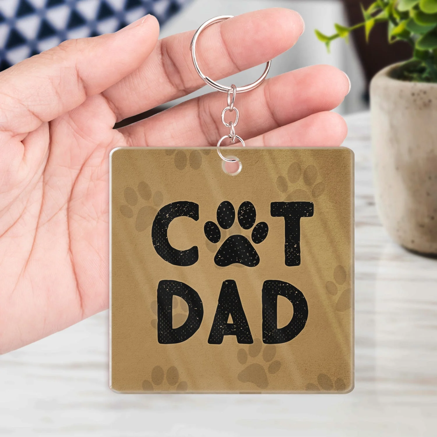 Dog Mom Cat Mom Dog Dad Cat Dad - Birthday, Funny Gift For Cat Lovers, Dog Lovers - Personalized Acrylic Keychain - Image 4