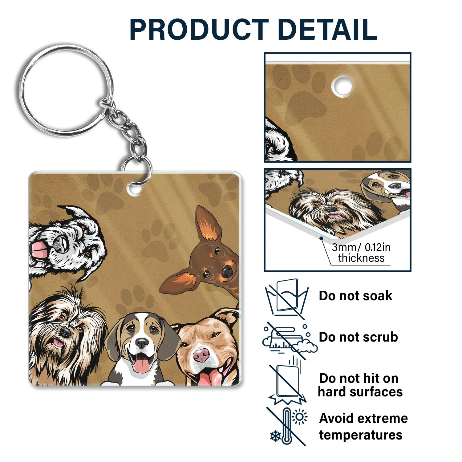 Dog Mom Cat Mom Dog Dad Cat Dad - Birthday, Funny Gift For Cat Lovers, Dog Lovers - Personalized Acrylic Keychain - Image 5