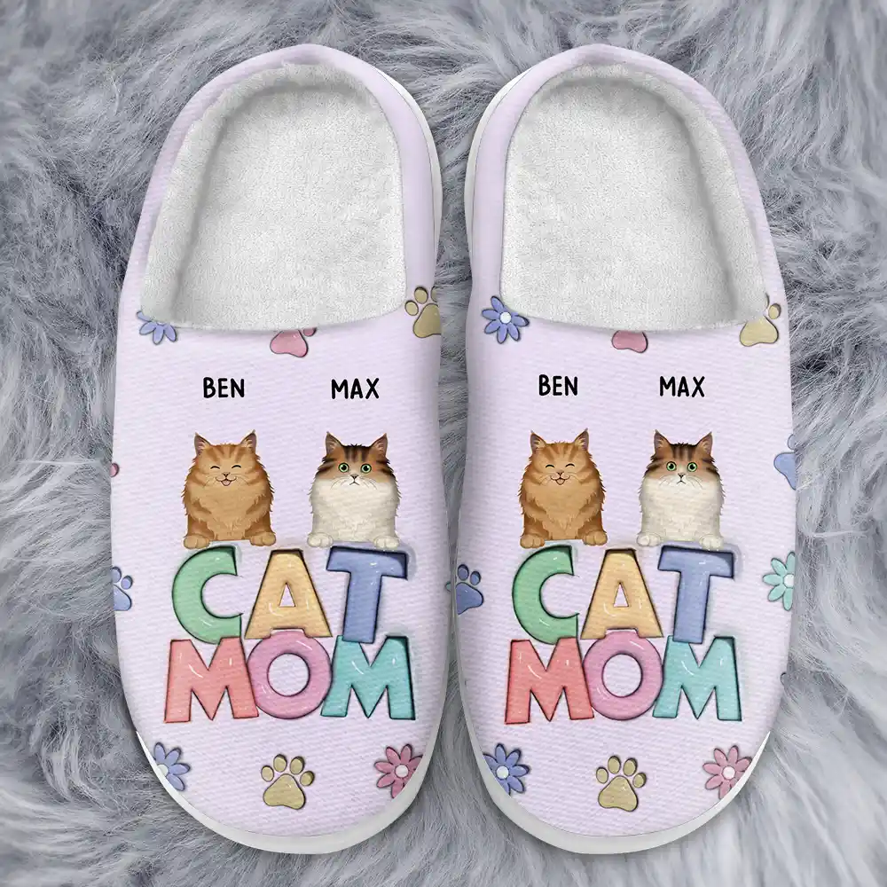 Dog Mom Cat Mom - Personalized Fluffy Slippers - Image 3