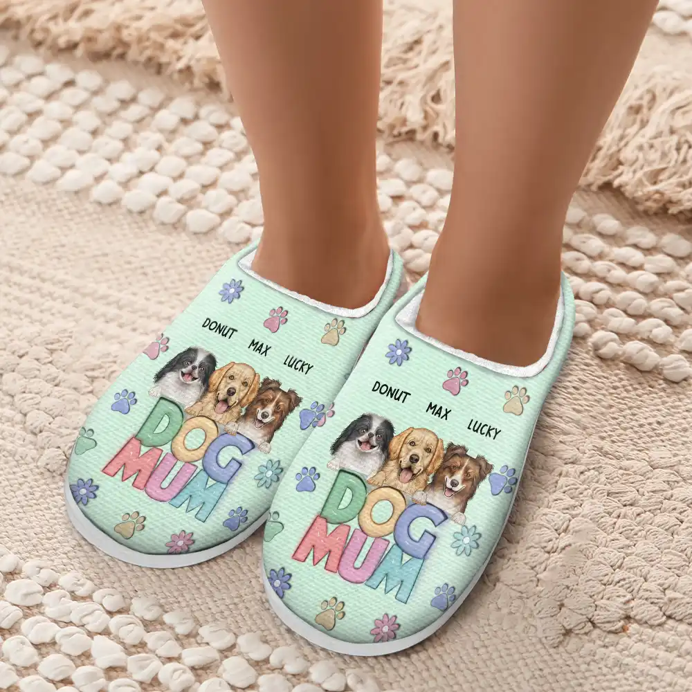 Dog Mom Cat Mom - Personalized Fluffy Slippers - Image 5