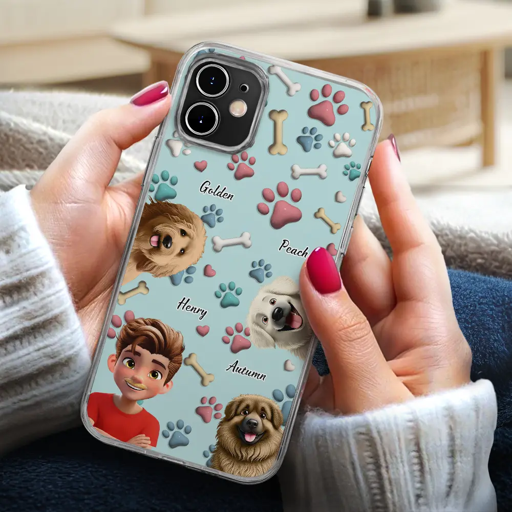 Dog Mom Dog Dad 3D Effect - Personalized Clear Phone Case - Image 4