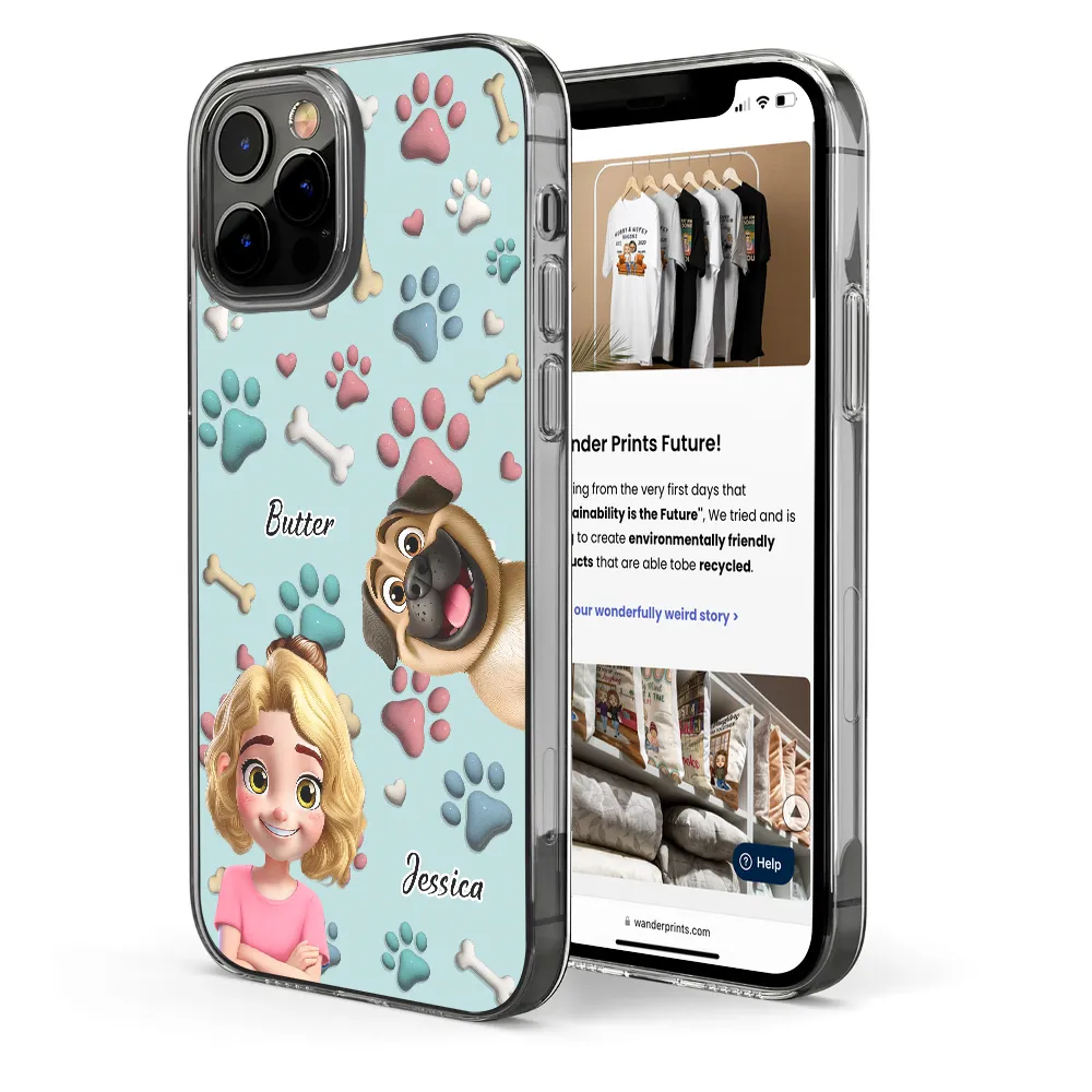 Dog Mom Dog Dad 3D Effect - Personalized Clear Phone Case - Image 5