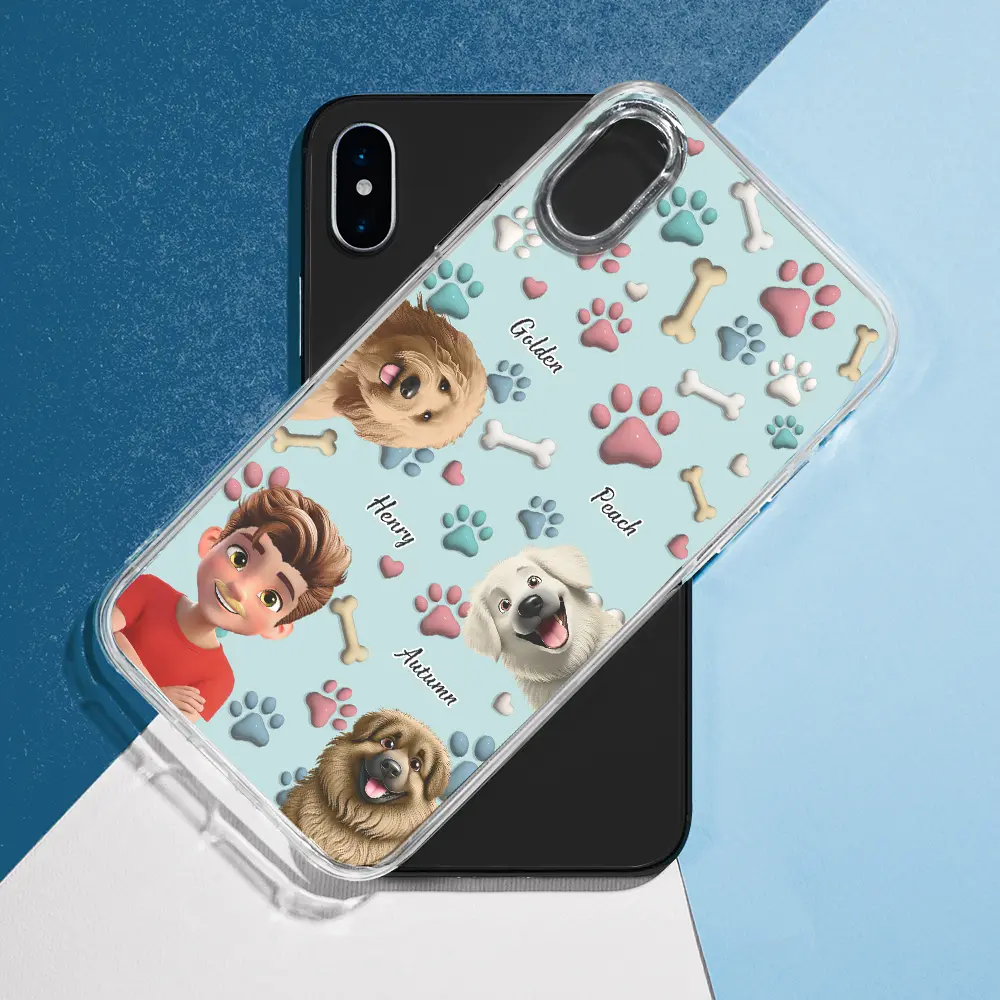 Dog Mom Dog Dad 3D Effect - Personalized Clear Phone Case - Image 8