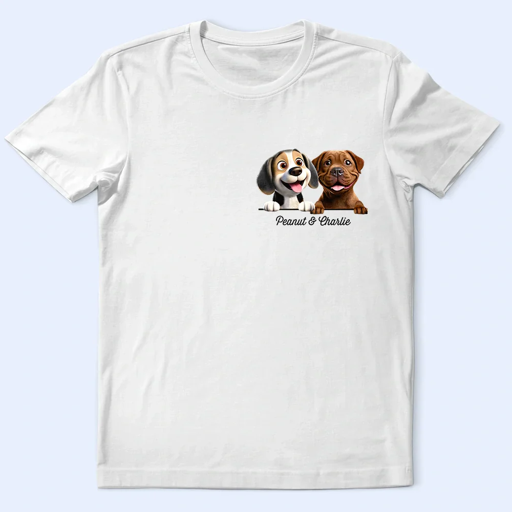 Dog Mom Dog Dad 3D Effect - Personalized T Shirt - Image 2