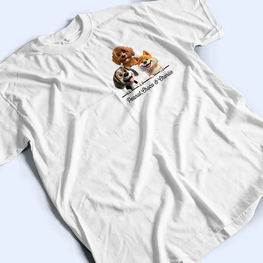 Dog Mom Dog Dad 3D Effect - Personalized T Shirt - Image 4