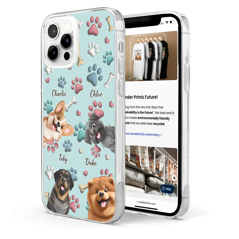 Dog Mom Dog Dad - 3D Inflated Effect Printed, Personalized Clear Phone Case - Image 4