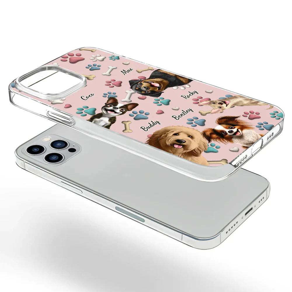Dog Mom Dog Dad - 3D Inflated Effect Printed, Personalized Clear Phone Case - Image 5