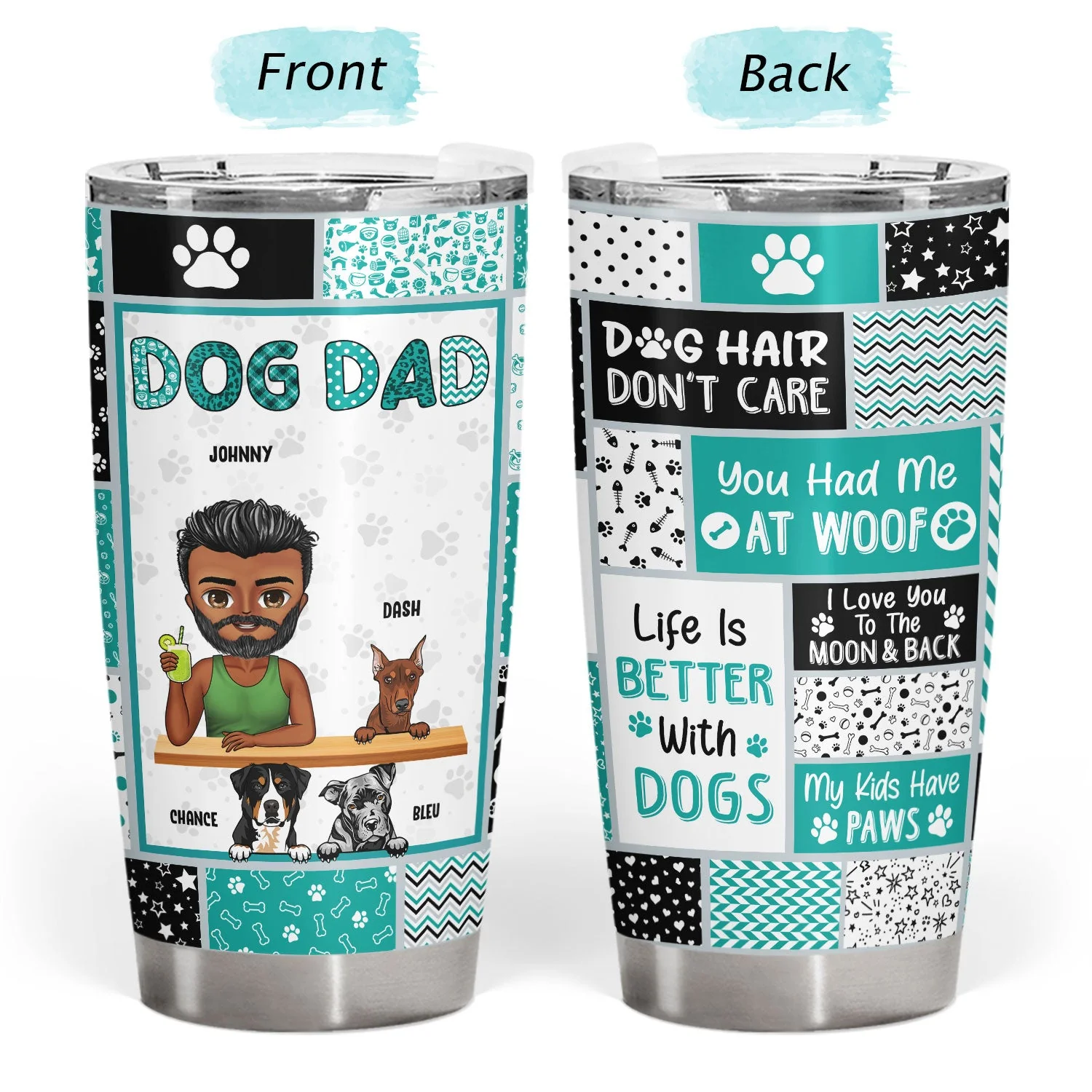 Dog Mom, Dog Dad - Birthday, Loving, Funny Gift For Dog Lover, Pet Owner - Personalized Custom Tumbler - Image 3
