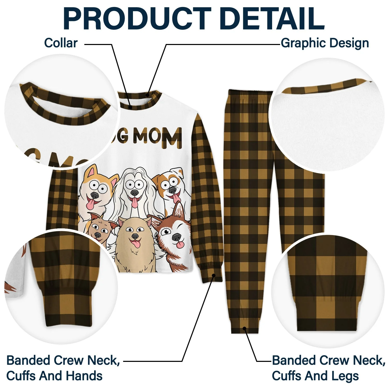 Dog Mom Dog Dad Cartoon Style - Gift For Dog Lovers - Personalized Unisex Pajamas Set - Image 4