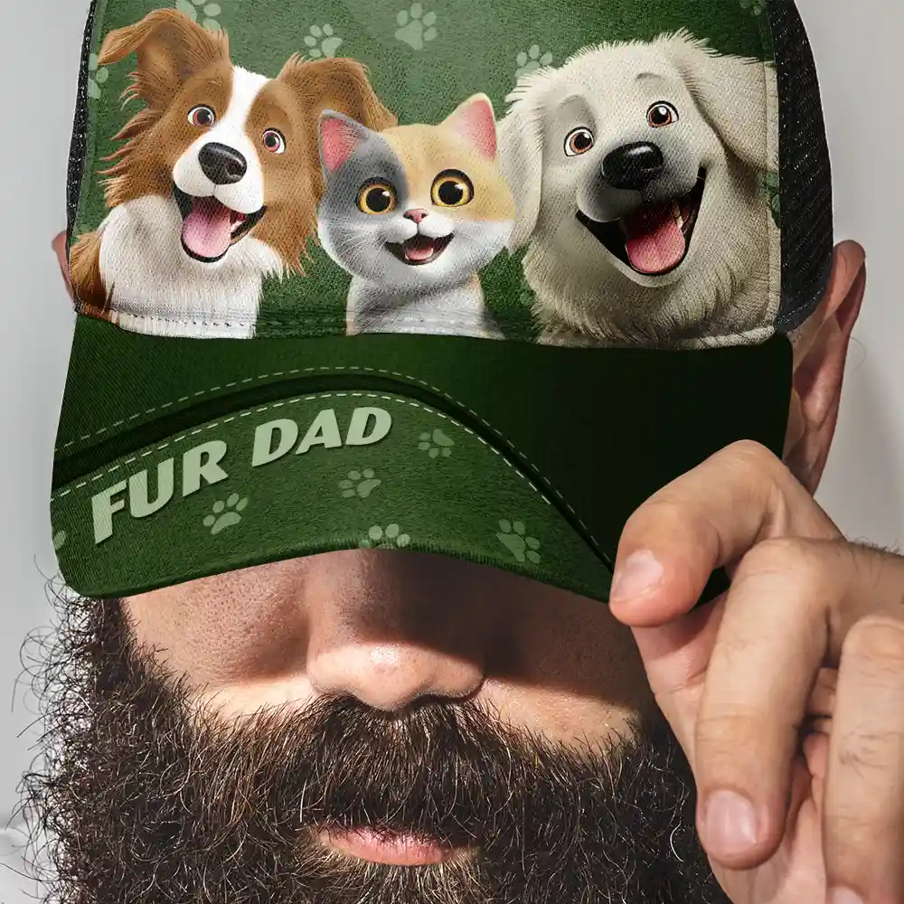 Dog Mom Dog Dad Cat Mom Cat Dad - Personalized Mesh-back Casual Cap - Image 3