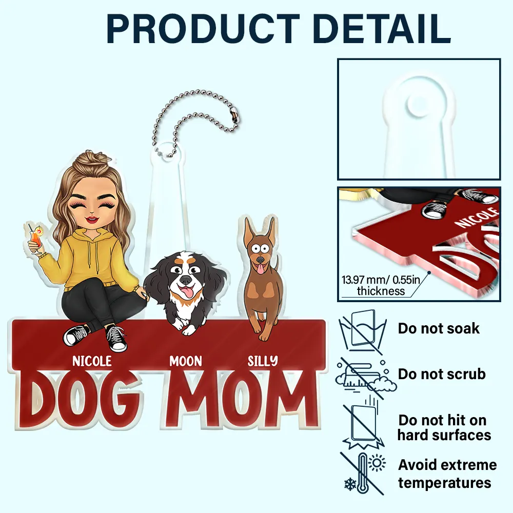 Dog Mom Dog Dad Funny Go Forward Pet - Personalized Acrylic Car Hanger - Image 5