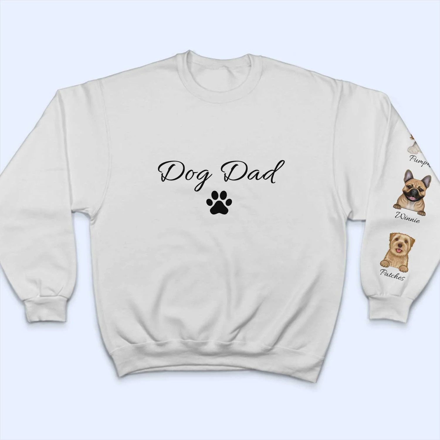 Dog Mom Dog Dad - Gift For Dog Lovers - Personalized Sweatshirt With Sleeve Imprint - Image 3