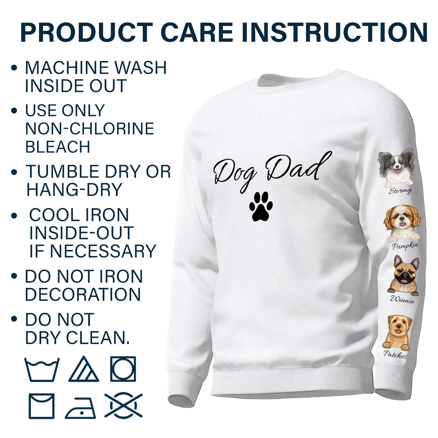 Dog Mom Dog Dad - Gift For Dog Lovers - Personalized Sweatshirt With Sleeve Imprint - Image 6