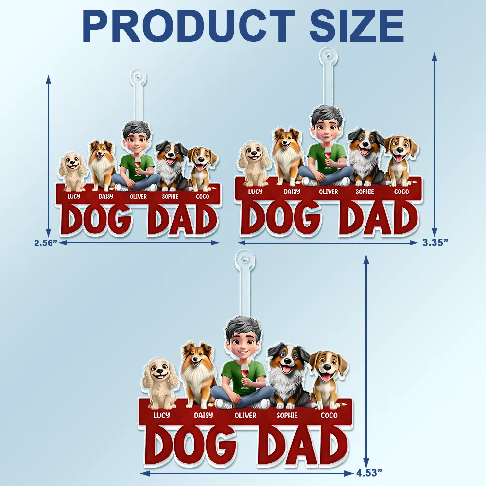 Dog Mom Dog Dad - Personalized Acrylic Car Hanger - Image 5