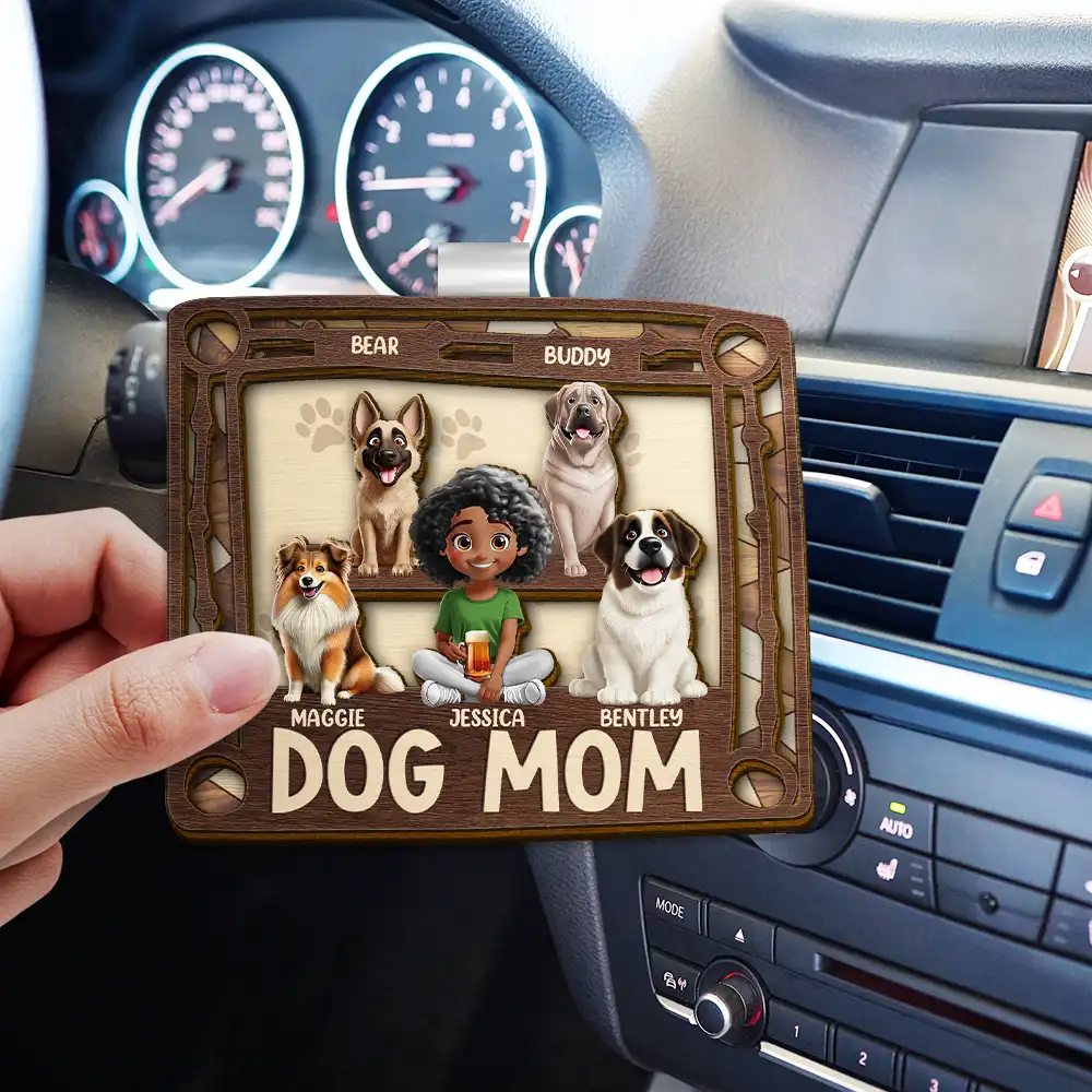Dog Mom Dog Dad - Personalized Custom Shaped Car Visor Clip - Image 3