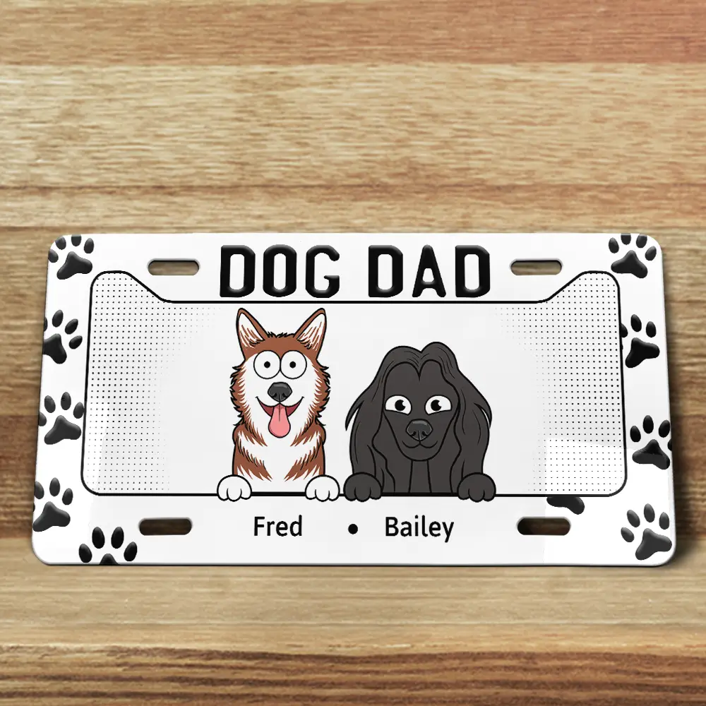 Dog Mom Dog Dad - Personalized License Plate - Image 4
