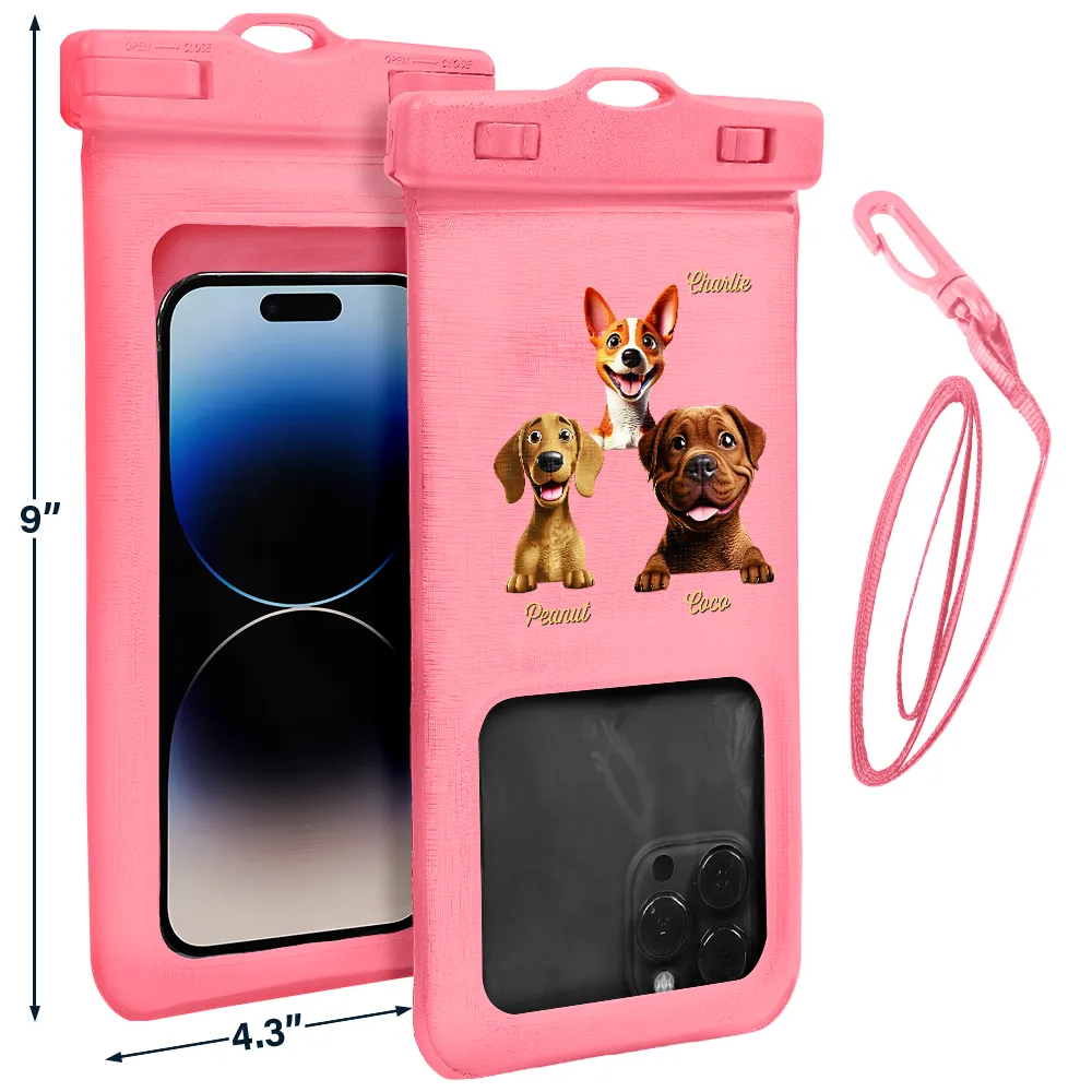 Dog Mom Dog Dad Pet Lover Beach And Pool - Personalized Waterproof Phone Pouch - Image 3