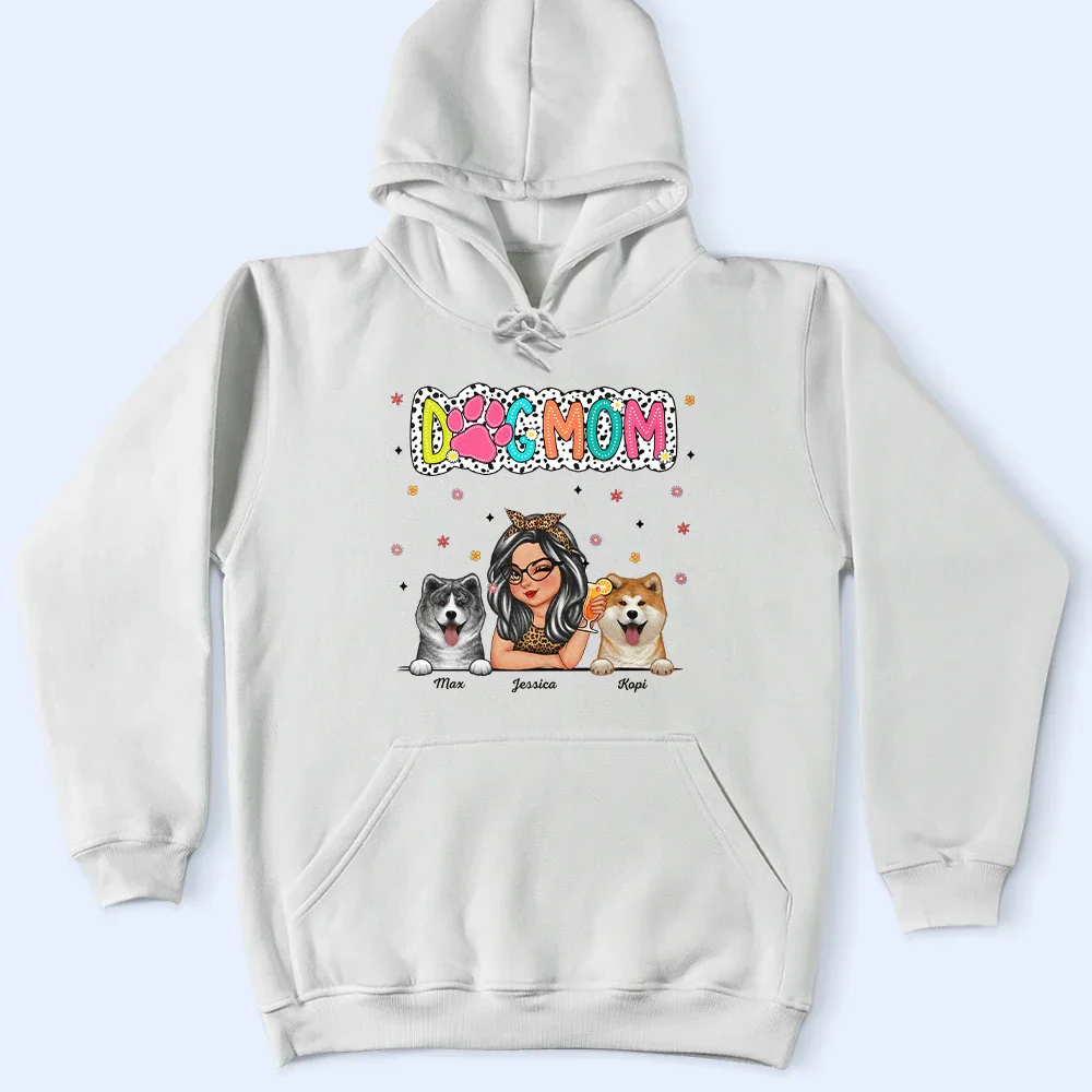 Dog Mom Dog Mum Dalmatian Dots - Personalized T Shirt - Image 4