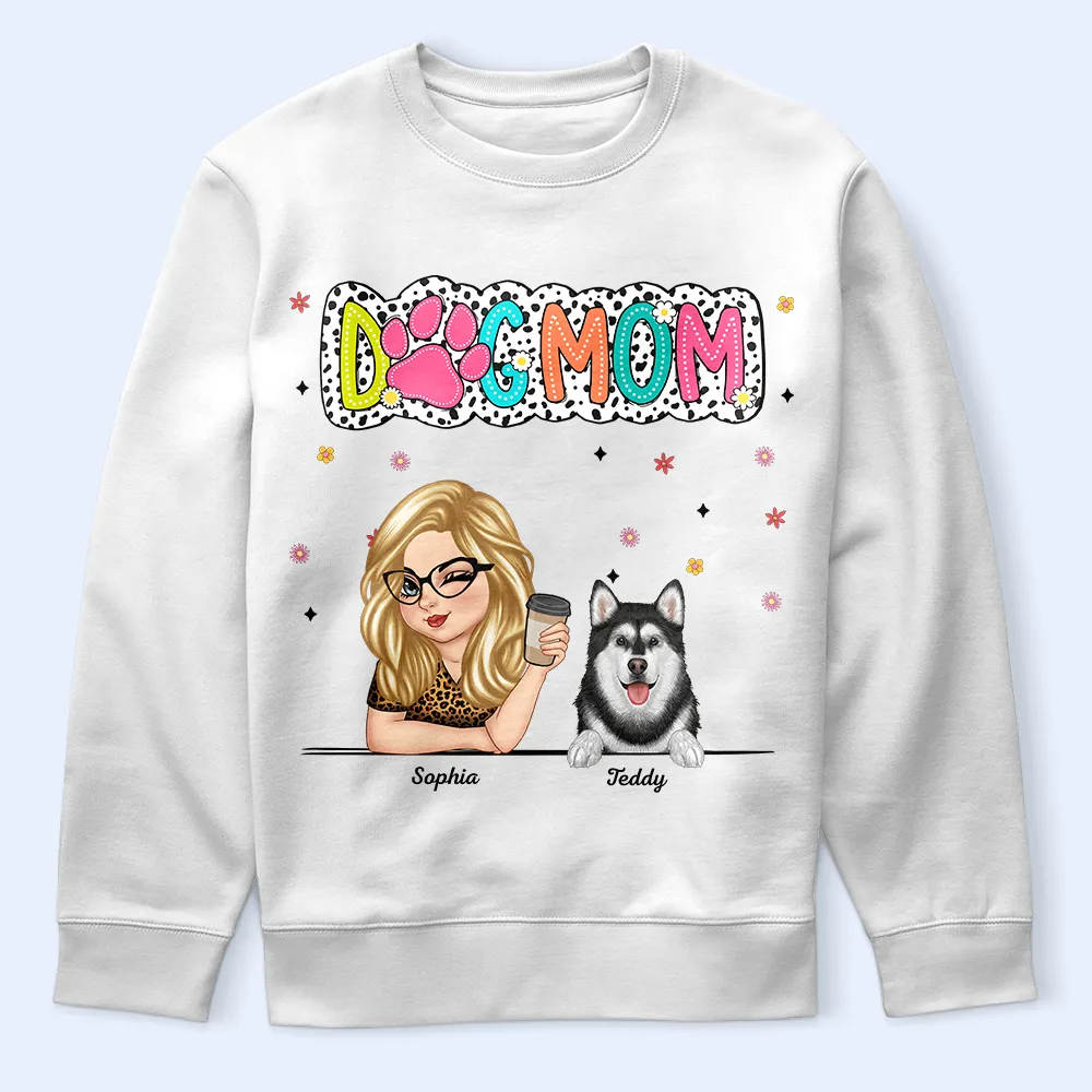 Dog Mom Dog Mum Dalmatian Dots - Personalized T Shirt - Image 5