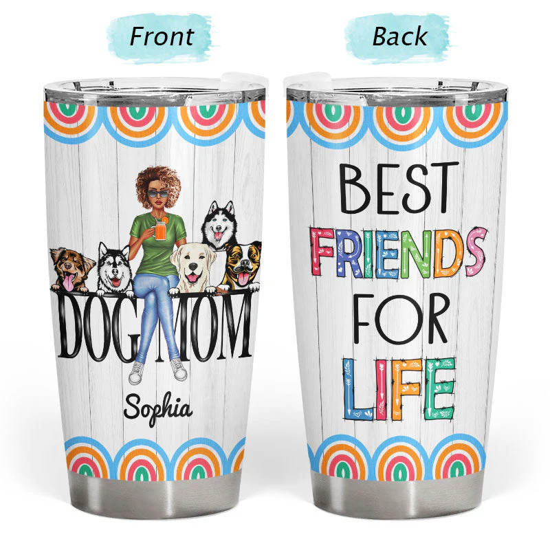 Dog Mom - Gift For Dog Lovers - Personalized Custom Tumbler - Image 3