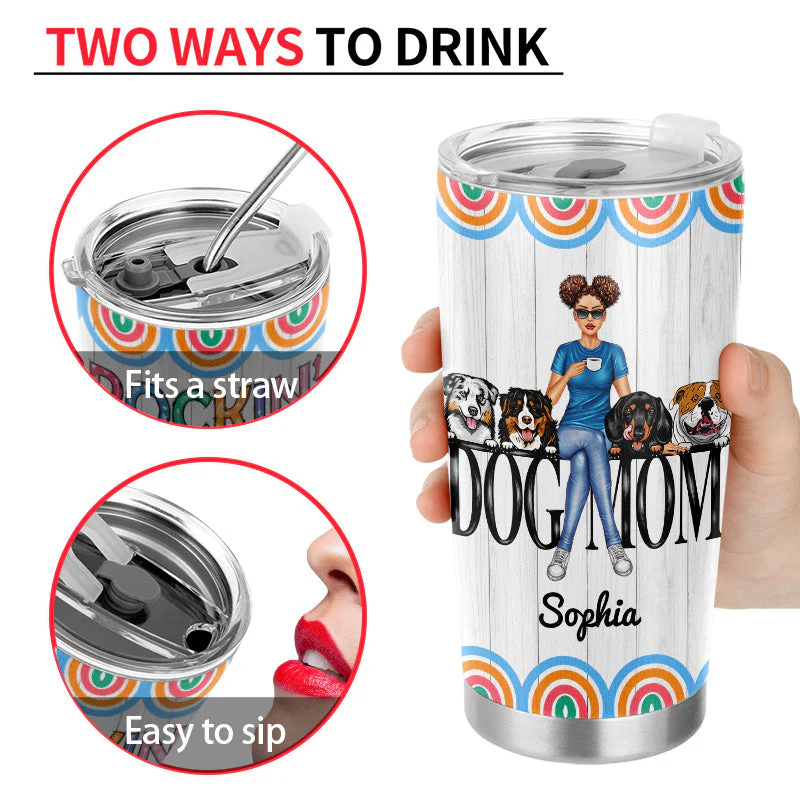 Dog Mom - Gift For Dog Lovers - Personalized Custom Tumbler - Image 4