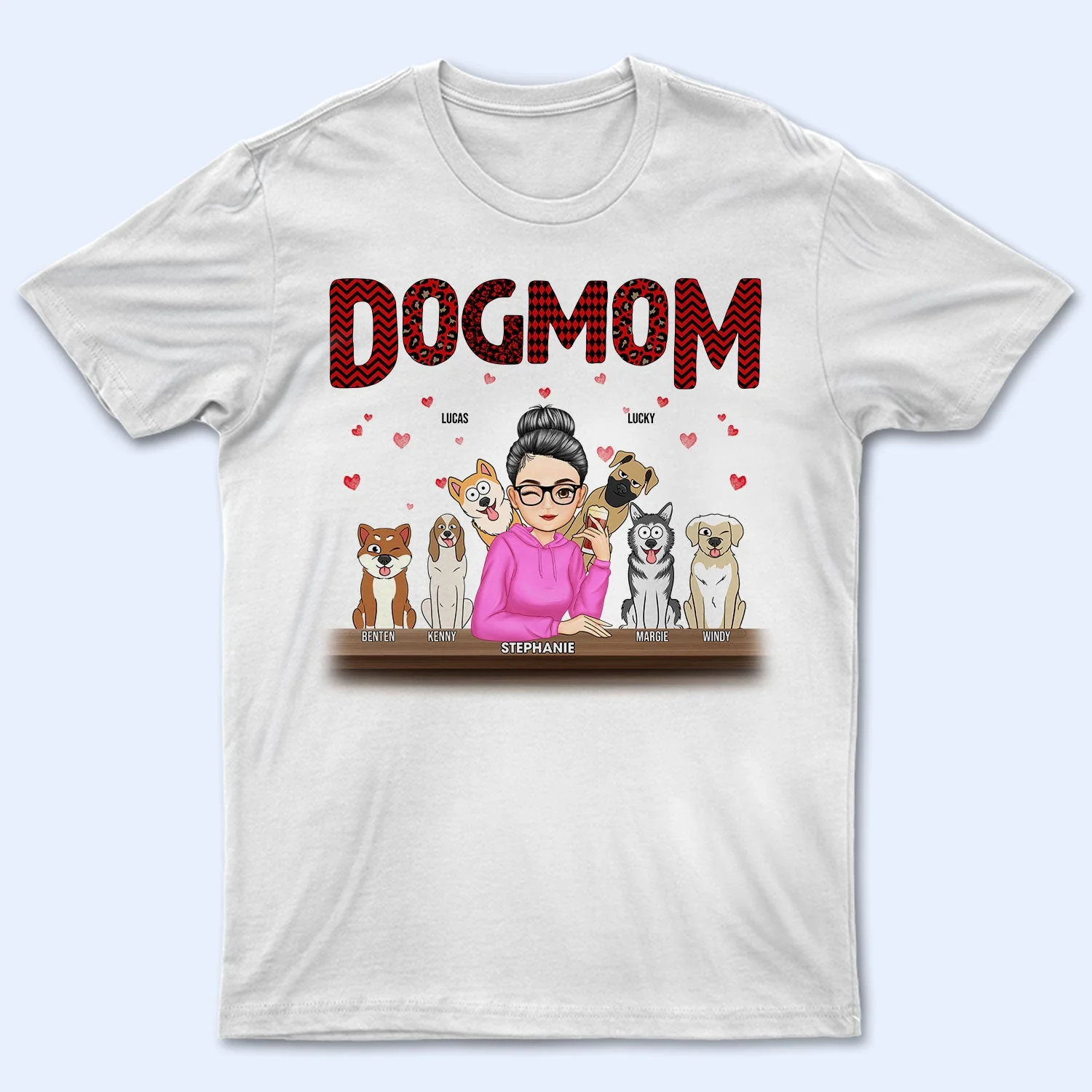 Dog Mom Red Pattern - Gift For Dog Lovers - Personalized Sweatshirt - Image 4