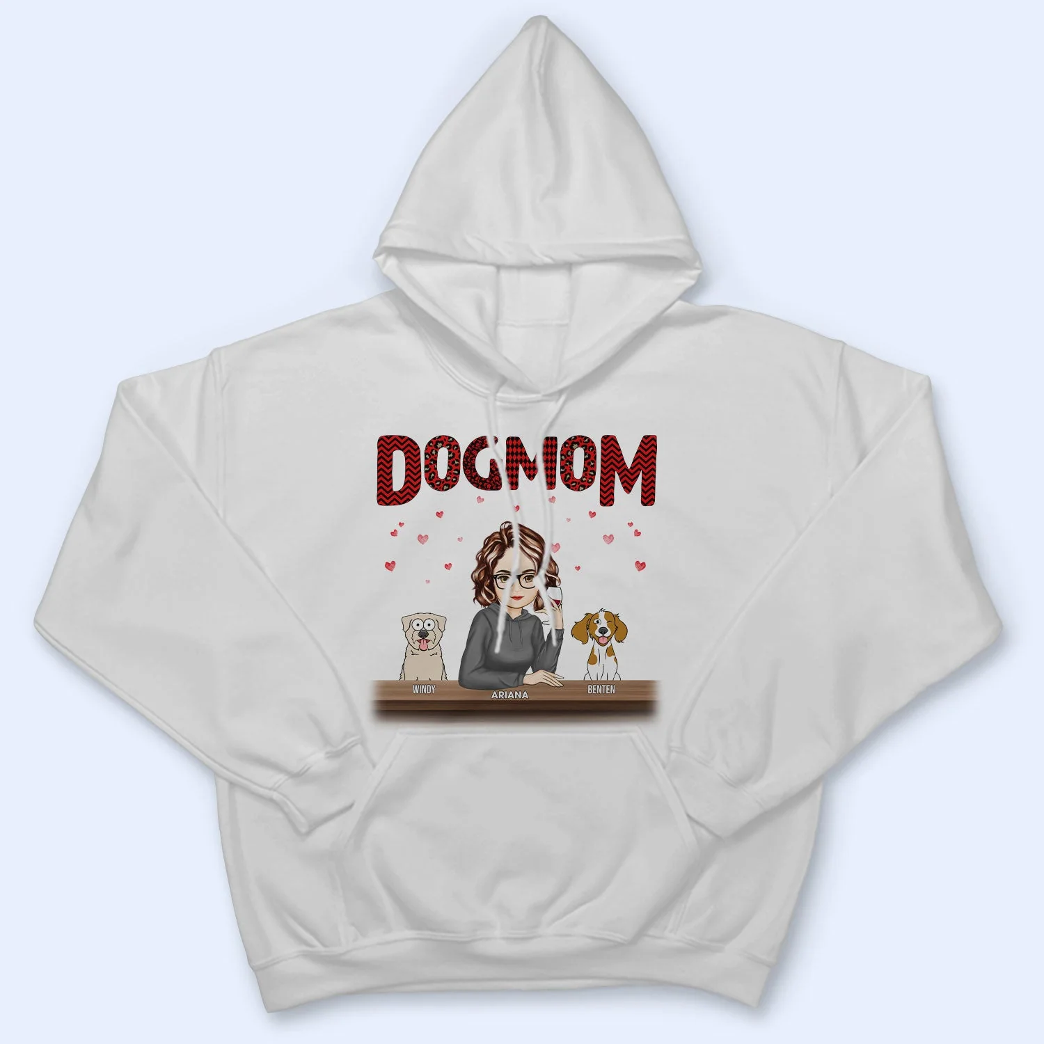 Dog Mom Red Pattern - Gift For Dog Lovers - Personalized Sweatshirt - Image 5