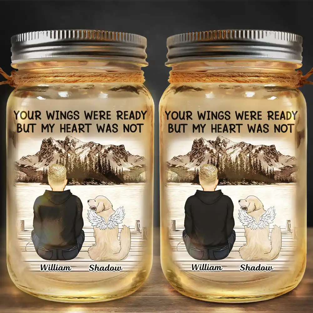 Dog Mom Your Light Will Always Shine In My Heart - Personalized Mason Jar Light - Image 2
