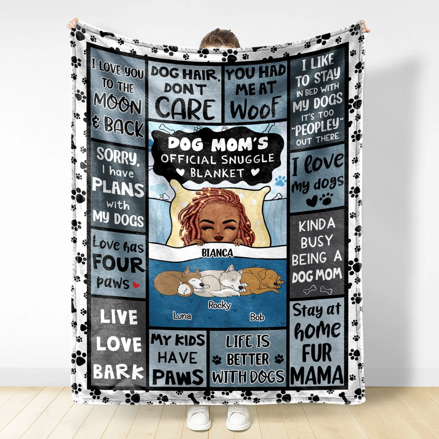 Dog Mom's Official Snuggle Blanket - Gift For Dog Lovers - Personalized Fleece Blanket - Image 2