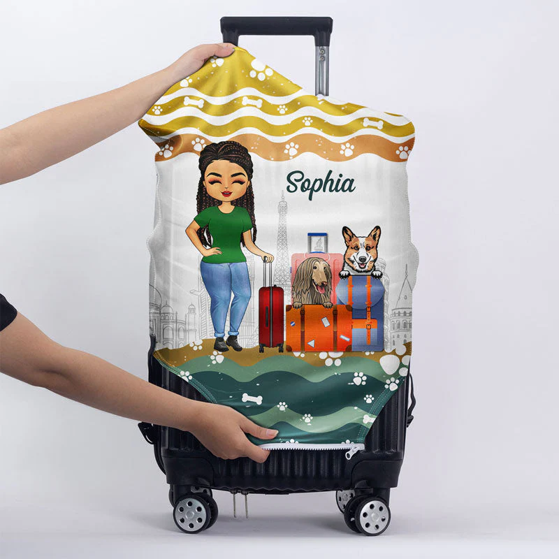 Dog Traveling Solves The Rest - Gift For Travel Lovers - Personalized Custom Luggage Cover - Image 4