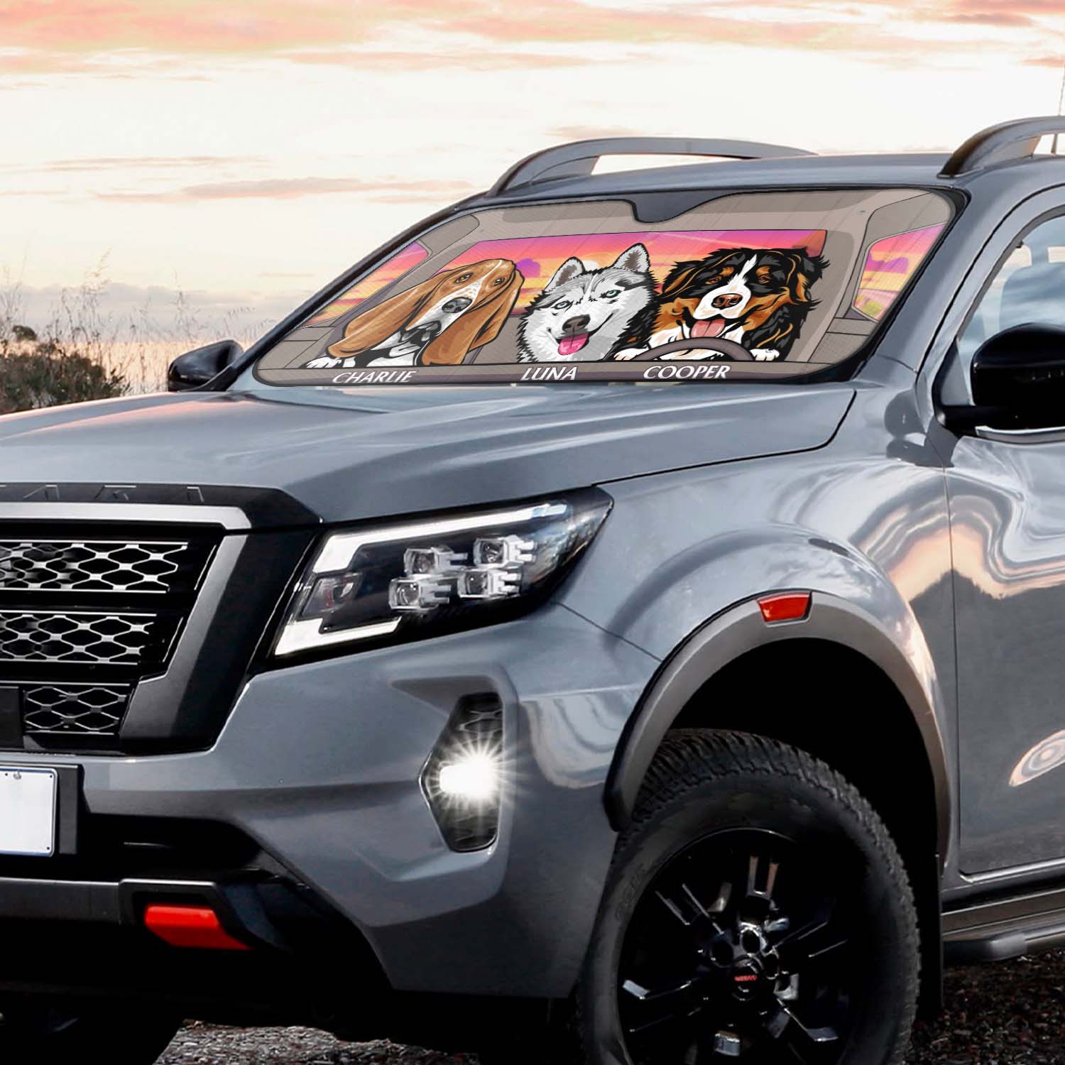 Dogs And Cats - Gift For Pet Lovers - Personalized Auto Sunshade - Image 3