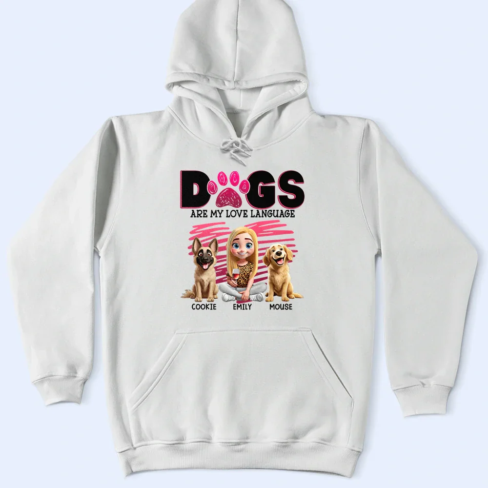 Dogs Are My Love Language 3D Effect - Personalized T Shirt - Image 4