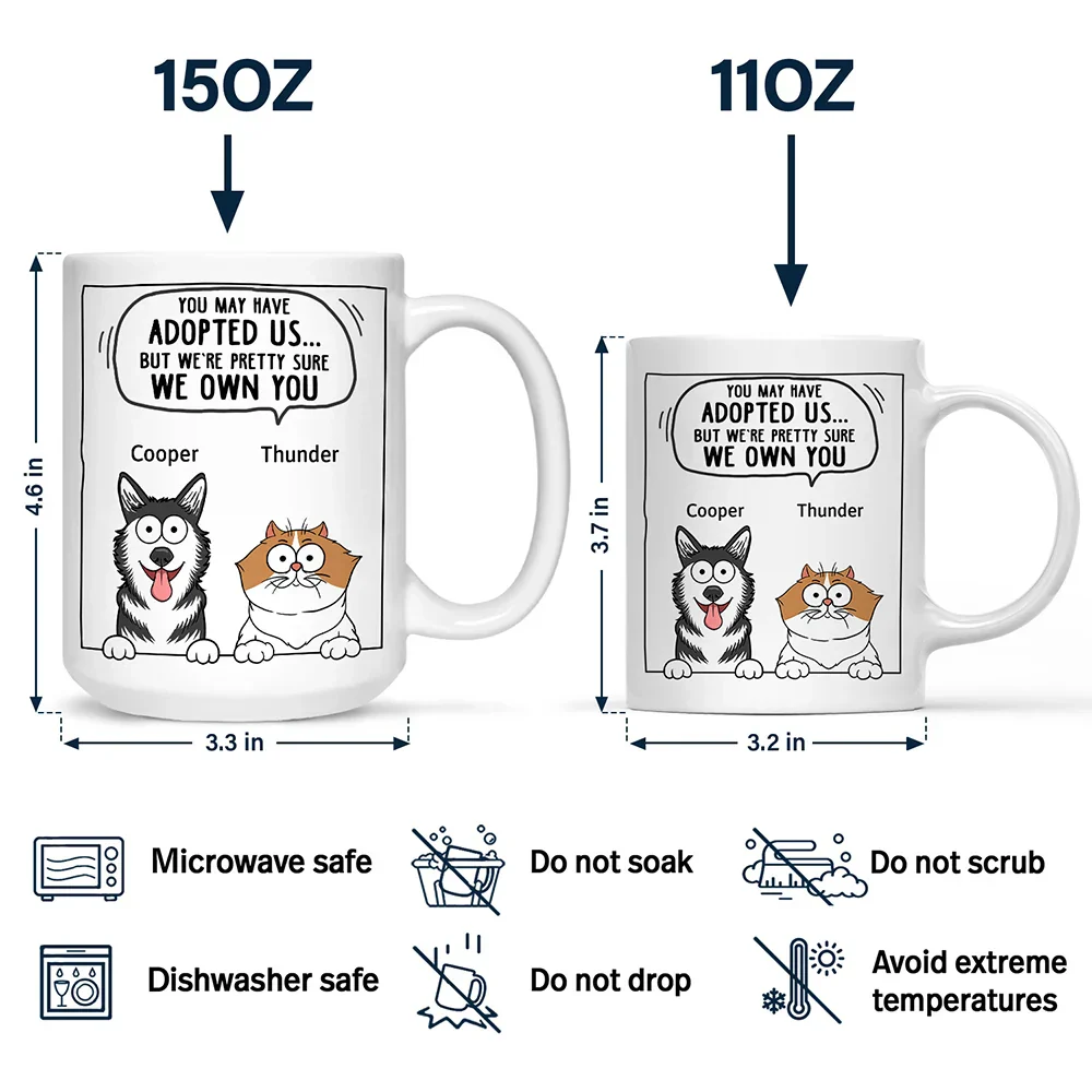 Dogs & Cats We Own You - Personalized Mug - Image 4