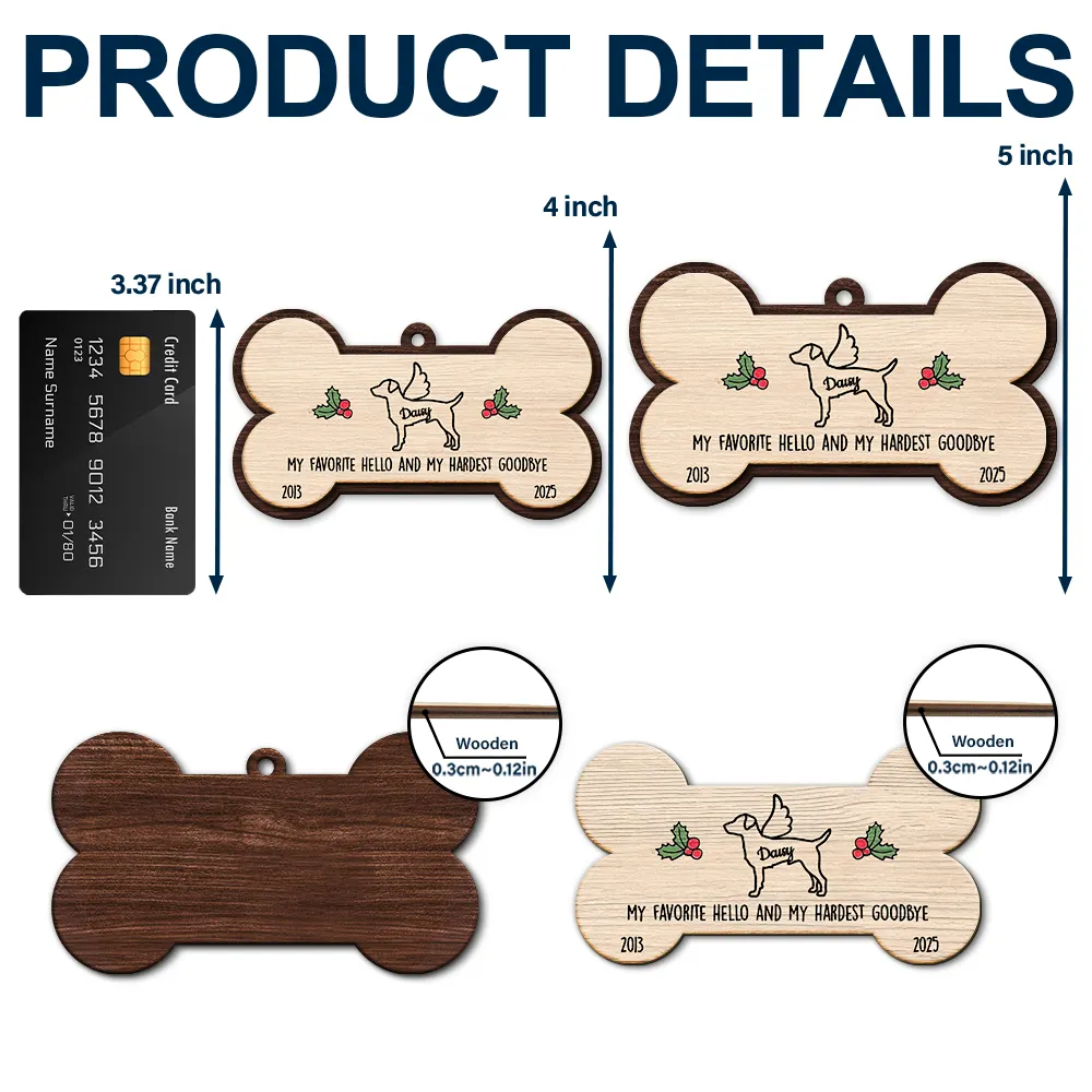 Dog's First Christmas In My Forever Home - Personalized 2-Layered Wooden Ornament - Image 5