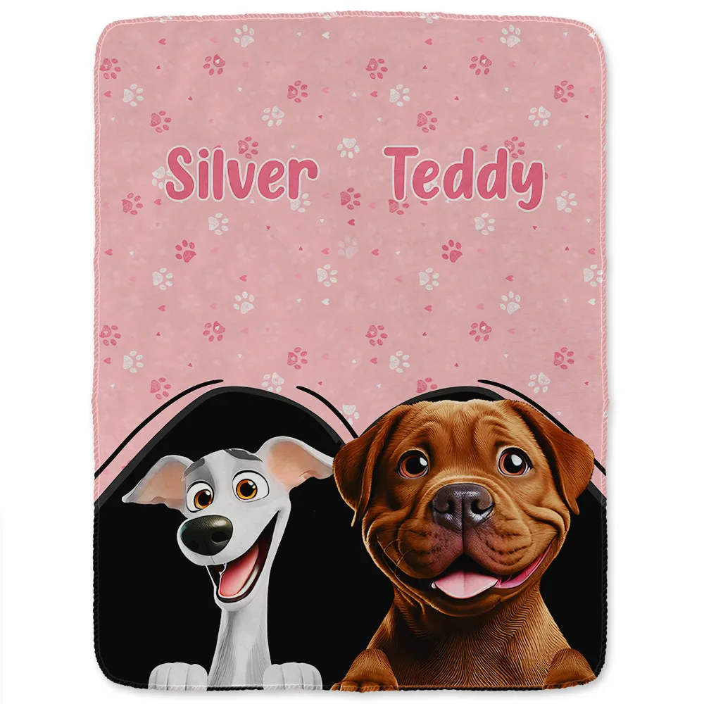 Dogs Make Life Better - Personalized Fleece Blanket, Sherpa Blanket - Image 2