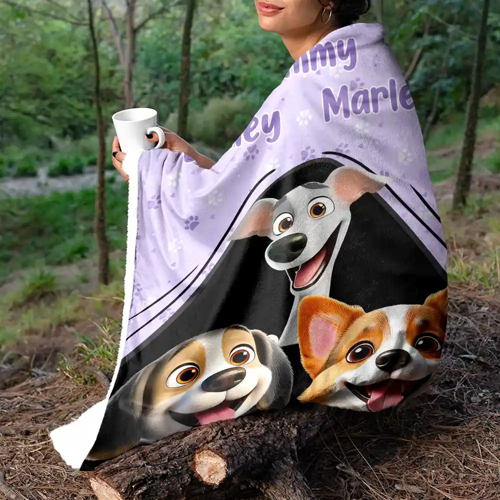 Dogs Make Life Better - Personalized Fleece Blanket, Sherpa Blanket - Image 5