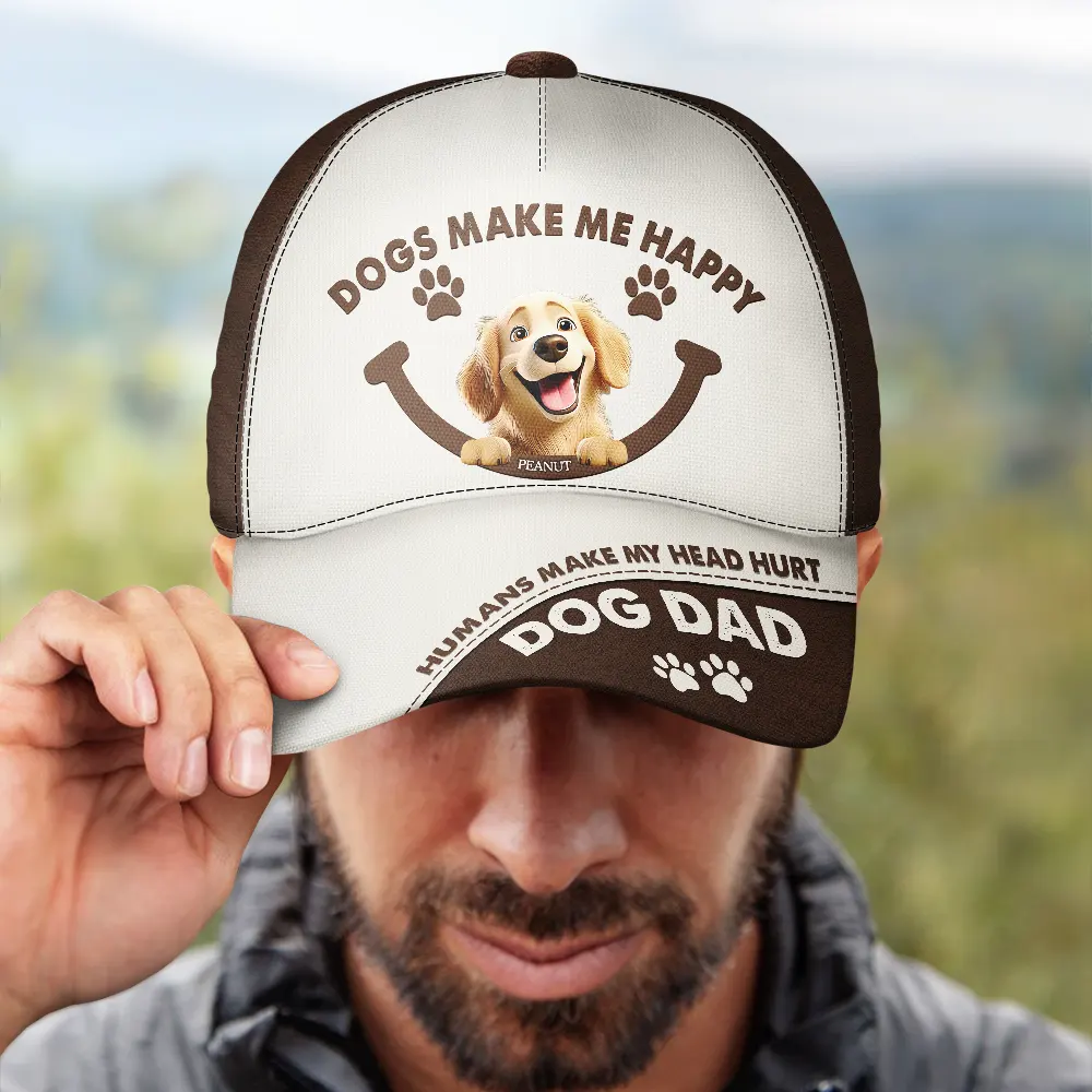 Dogs Make Me Happy - Personalized Classic Cap - Image 4