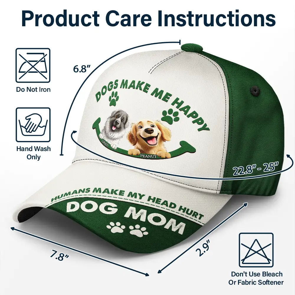 Dogs Make Me Happy - Personalized Classic Cap - Image 6