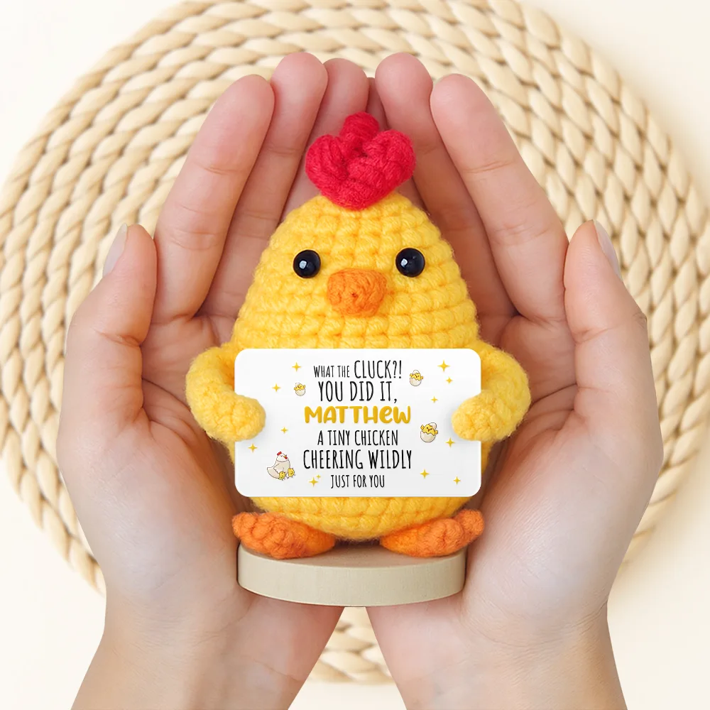 Don't Chicken Out You're Braver Than You Think - Personalized Doll Crochet With Custom Card - Image 2