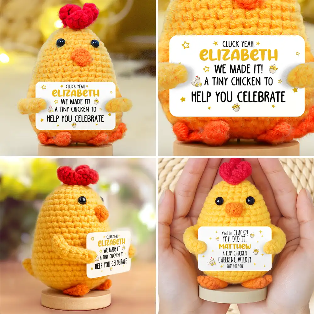 Don't Chicken Out You're Braver Than You Think - Personalized Doll Crochet With Custom Card - Image 3