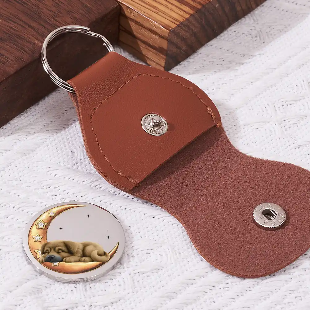 Don't Cry For Me Memorial Dog Lovers - Personalized Leather Pocket Hug - Image 2