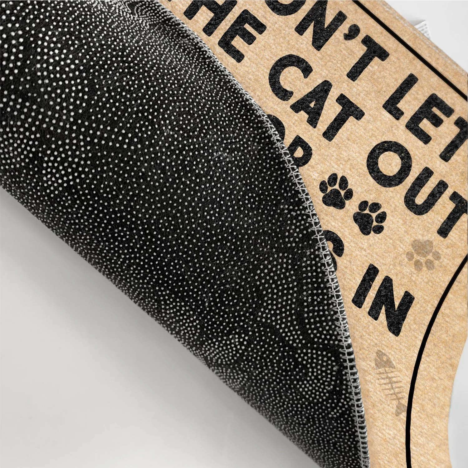 Don't Let The Cats Out Or The Cops In Funny Cartoon Cat - Gift For Cat Lovers - Personalized Doormat - Image 3