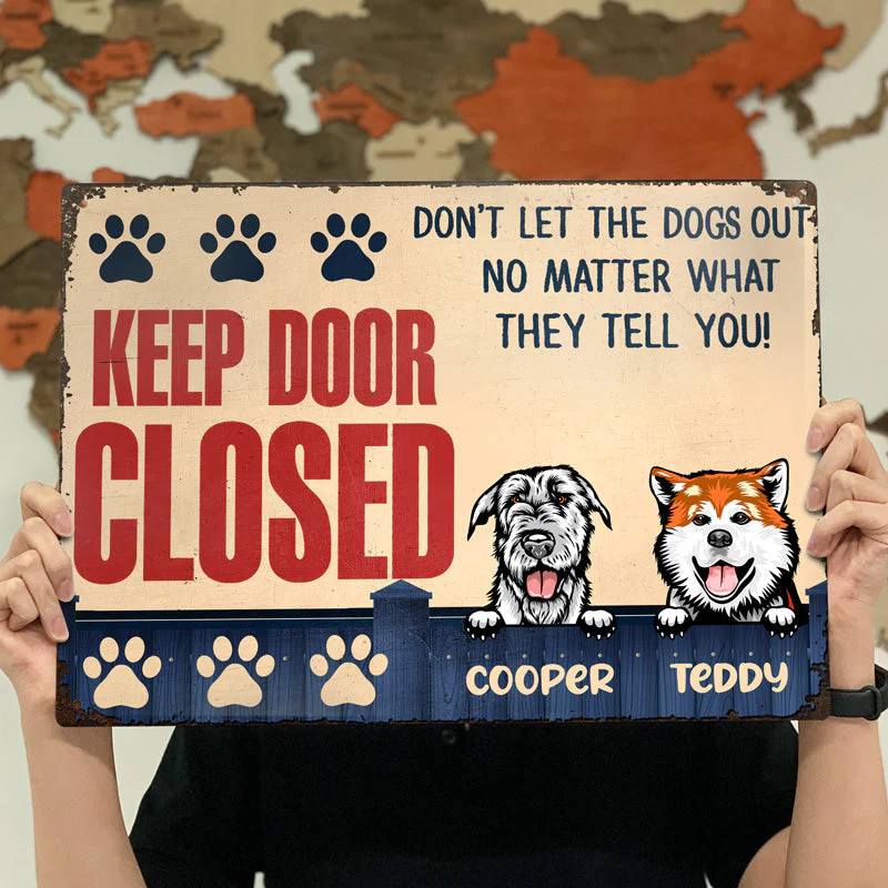 Don't Let The Dogs Out - Gift For Dog Lovers - Personalized Custom Classic Metal Signs - Image 4