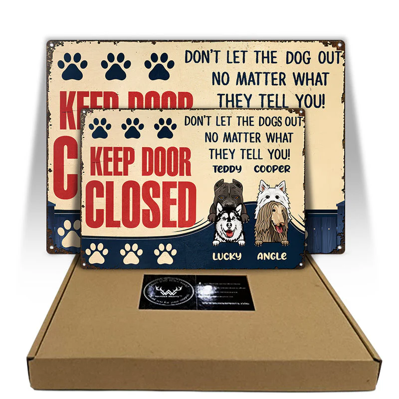 Don't Let The Dogs Out - Gift For Dog Lovers - Personalized Custom Classic Metal Signs - Image 5