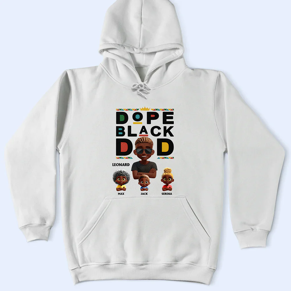 Dope Black Dad 3D Effect - Personalized T Shirt - Image 4