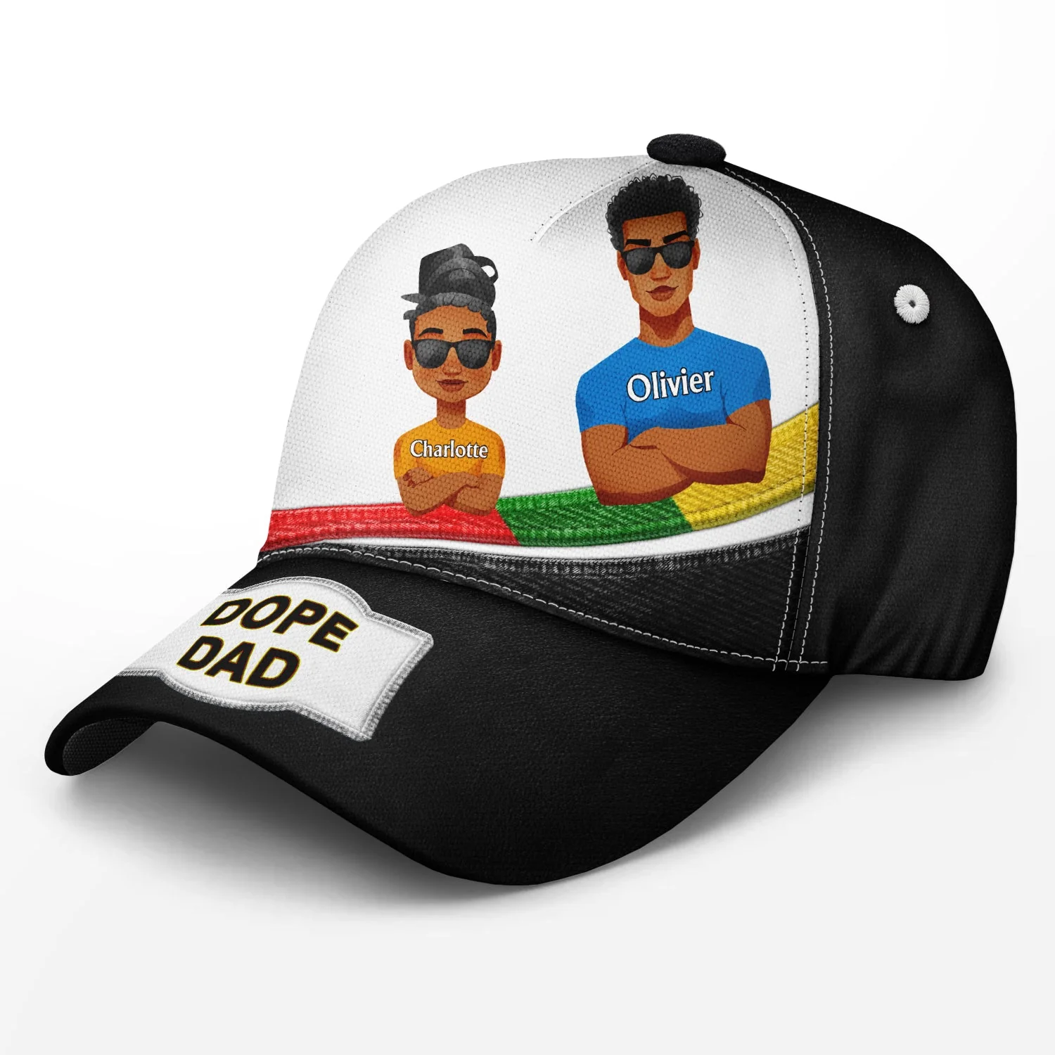 Dope Black Dad Best Dad Ever - Gift For Dads, Grandpas, Daughters, Sons - Personalized Classic Cap - Image 2