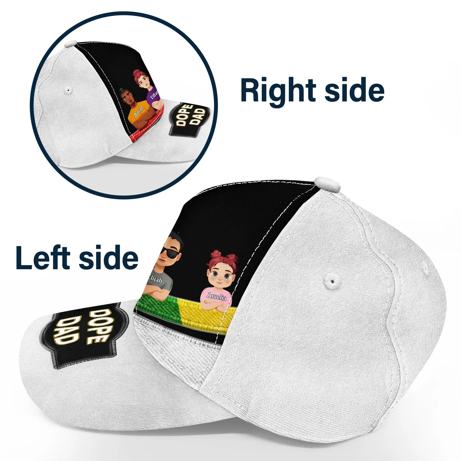 Dope Black Dad Best Dad Ever - Gift For Dads, Grandpas, Daughters, Sons - Personalized Classic Cap - Image 3